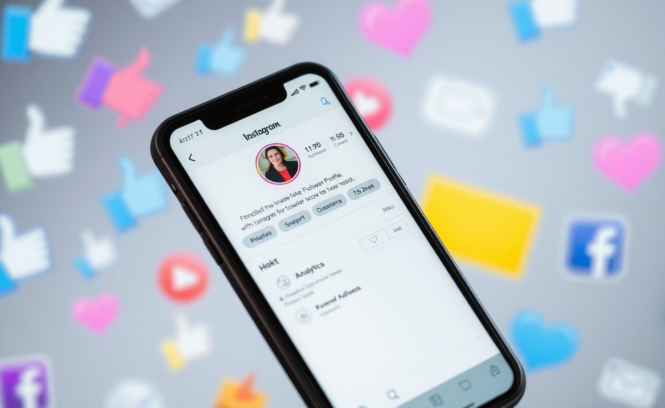 Perfil do Instagram com seguidores artificiais