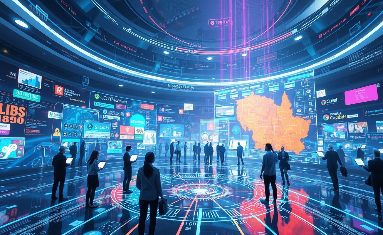 Marketing digital futurista com tecnologia holográfica