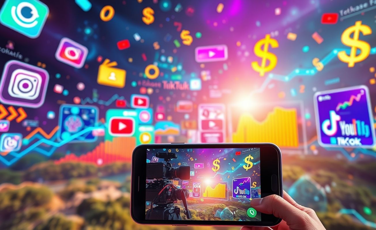 Monetização em redes sociais com plataformas digitais