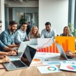 Equipe trabalhando em smarketing